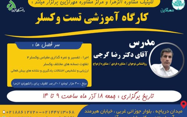 کارگاه وکسلر – دکتر گرجی