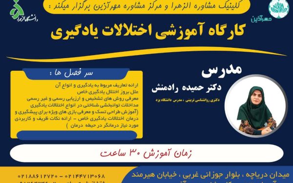 کارگاه آموزشی اختلالات یادگیری – دکتر رادمنش